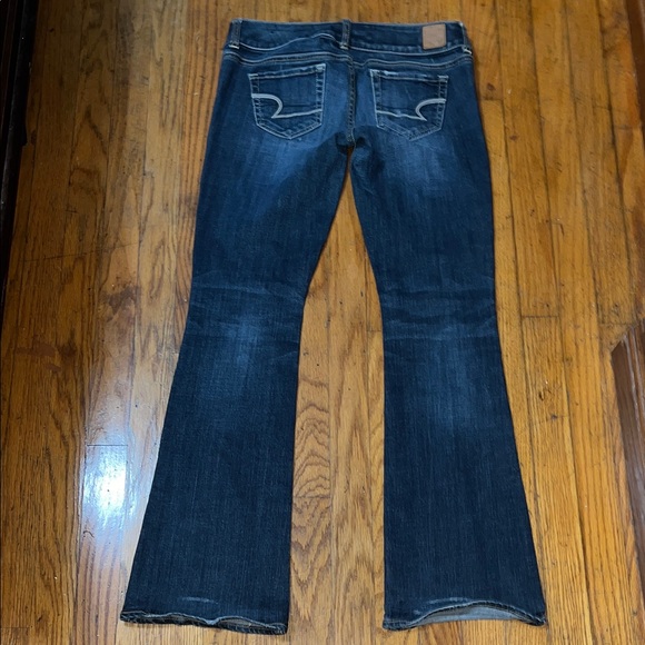 AMERICAN EAGLE OUTFITTERS Dark Wash Flare Denim Blue Jeans Artist SIZE 4 EUC - Picture 11 of 13